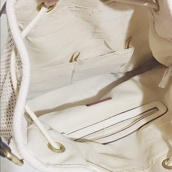 VTG: Ivory Drawstring Shoulder Purse w/Dainty Cutouts: DIY Repurposing Project - Picture 9 of 16